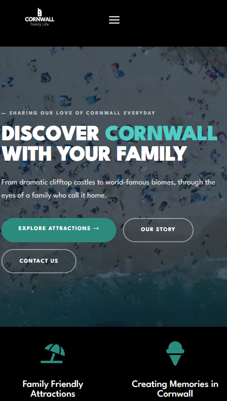 Cornwall Web Developer website design screenshot