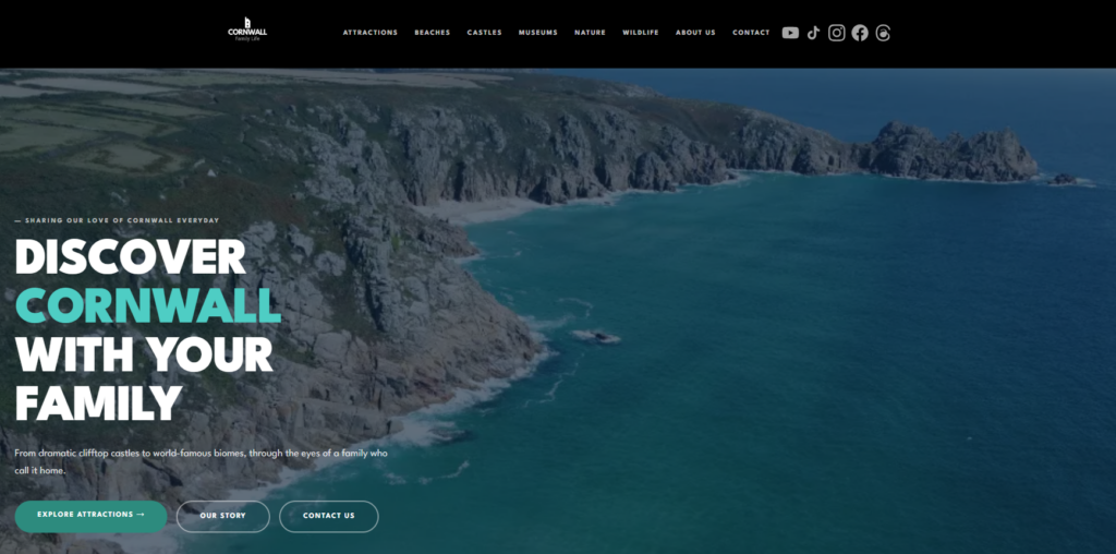 Cornwall Web Developer website design screenshot