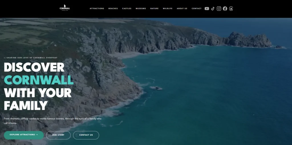 Cornwall Web Developer website design screenshot